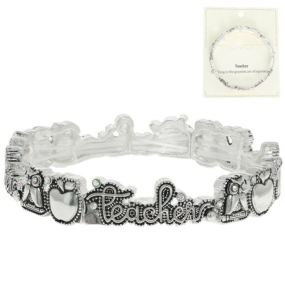 Inspirational Teacher Message Stretch Bracelet - Picture 1 of 2